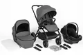 Produktbild: BabyGO Harmony 3in1 Kinderwagen Gestell schwarz Stoff grau TOP
