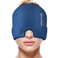 Produktbild: ONLYCARE Migräne Maske, Upgraded Migräne Kühlmaske Schlafmaske Kühlmütze Kühlhaube 360° Gel Surround kühlpads zur Linderung von Migräne, Kopfschmerzen