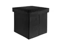 Produktbild: Intirilife Sitzwürfel (Sitzwürfel mit Stauraum 38x38x38 cm in DIAMANT SCHWARZ - Fußablage, 1 St), Sitzhocker Faltbar 38x38x38 cm Sitzwürfel Aufbewahrungsbox Fußhocker