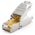 Produktbild: deleyCON 1x CAT 8 Netzwerkstecker RJ45 Werkzeuglos Geschirmt 40Gbit/s Netzwerk Stecker für Rohkabel Verlegekabel Steckverbinder RJ45 Ethernet LAN DSL Patchkabel