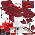 Produktbild: KESSER Mobile Massageliege klappbar & höhenverstellbar 3 Zonen Massagebett Massagetisch Kosmetikliege Breit Therapieliege Aluminium + 10x Gesichtsauflage mit Kopfstütze Armlehnen & Tasche