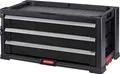 Produktbild: KETER Aufsatz mit 3 Schubladen für Werkzeugwagen, schwarz, 56 x 29 x 26.2 cm, modular, stapelbar, abschließbar, mit Kleinteile-Organizer