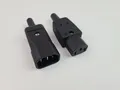 Produktbild: Set Kaltgeräte Stecker + Kupplung mit Schutzkontakt und Knickschutztülle schwarz