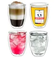 Produktbild: Creano doppelwandige Gläser 250ml - Glas Becher doppelwandig - Thermoglas - Cappuccinotassen - Doppelwandgläser im 4er Set