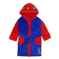 Produktbild: Super Mario Kinder Bademantel Morgenmantel, flauschig, Coral Fleece mit Kapuze, Logo, Junge, Mädchen (DE/NL/SE/PL, Numerisch, 110, Regular, Blau-Rot)