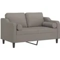Produktbild: vidaXL 2-Sitzer-Sofa mit Zierkissen Taupe 120 cm Stoff 3200844