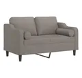 Produktbild: vidaXL Sofa 2-Sitzer-Sofa mit Zierkissen Taupe 120 cm Stoff