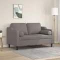 Produktbild: 2-Sitzer-Sofa mit Zierkissen Taupe 120 cm Stoff