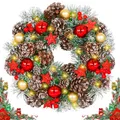 Produktbild: ITMNMNL Weihnachtskranz LED 30cm - Türkranz für Haustür, Kamin und Außen - Christmas Wreath Mit Beleuchtung