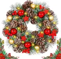 Produktbild: Weihnachtskranz LED 30cm - Türkranz für Haustür, Kamin und Außen - Christmas Wre