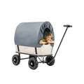 Produktbild: Miweba Holz-Bollerwagen Canvas, mit Dach, deichselgeführte Lenkachse, 180 kg, Profilreifen, Stahl
