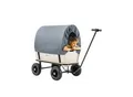 Produktbild: Miweba Holz-Bollerwagen Canvas, mit Dach, deichselgeführte Lenkachse, 180 kg, Profilreifen, Stahl