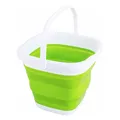 Produktbild: König Design Faltbarer Eimer - Platzsparend & Robust - BPA-frei, Ergonomischer Griff - Haushalt, Outdoor (Grün, 3 Liter)