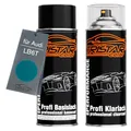 Produktbild: TRISTARcolor Autolack Spraydosen Set für Audi LB6T Türkis Metallic/Turquoise Metallic Basislack Klarlack Sprühdose 400ml