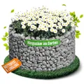 Produktbild: bellissa ‎‎95573 – Hochbeet Basic – Steinkorb-Pflanzkübel – Garten Bausatz mit Gabionen und Folie – rund 81x40 cm Outdoor