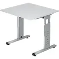 Produktbild: Hammerbacher O-Serie VOS Höhenverstellbar Schreibtisch Rechteckig Weiß C-Fuß 800 (B) x 800 (T) x 850 (H) mm Spanplatte, Stahl