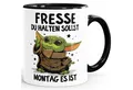 Produktbild: MoonWorks Tasse Kaffee-Tasse mit Spruch Arbeit Fresse halten du sollst Montag es ist, Keramik