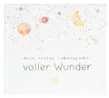 Produktbild: goldbuch 50 498 Babytagebuch Voller Wunder Weltraum Weiß, Erinnerungsalbum mit 100 illustrierten Seiten, Einband mit Goldprägung und einem Nachthimmel als Motiv, Babyalbum ca. 24,5 x 22,5 x 3,5 cm