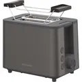 Produktbild: Grundig TA 7340 Kompakt-Toaster dark inox Brotzentrierung 900W Brötchenaufsatz