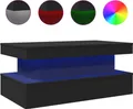 Produktbild: vidaXL Couchtisch mit LED-Leuchten Schwarz 90x50x40 cm