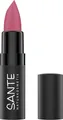 Produktbild: SANTE Naturkosmetik Ultra Matt Lipstick 01 Soft Coral, pudrig-matter Lippenstift in Korall für ein natürliches Finish, Lippenpflege mit Squalan und Hyaluron, 4,55g