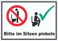 Produktbild: HB-Druck Aufkleber Bitte im Sitzen pinkeln Aufkleber, wetterfest, UV-beständig, kratzfest