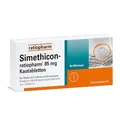 Produktbild: Simethicon-ratiopharm 85 mg Kautabletten: Helfen effektiv bei Blähungen und einem unangenehmen Völlegefühl, 20 Kautabletten