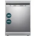 Produktbild: homeX Standgeschirrspüler DWFS601442A-S, 10 l, 14 Maßgedecke, Spülmaschine freistehend 60 cm, 14 Gedecke, AquaStop, unterbaufähig silberfarben
