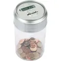 Produktbild: Spardose mit elektronischem Münzzähler, Ø 10 x 18cm, transparent, Sparglas