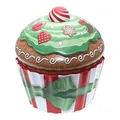 Produktbild: POWERHAUS24 Cup Cake Dose Merry Christmas, Keksdose, Muffindose, Aufbewahrung, Blechdose Vol. 1,5l inkl. PH24 Backrezept
