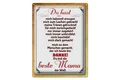 Produktbild: Femer GmbH Metallschild Spruch 30x40cm Danke du bis die Beste Mama, (1 St), gewölbte Oberfläche, abgerundete Ecken, umgeschlagene Kanten