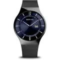Produktbild: BERING Radio Controlled Collection Herren Armbanduhr 51640 in schwarz mit blauem Ziffernblatt
