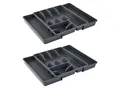 Produktbild: Engelland Besteckkasten Ausziehbarer Besteckeinsatz für Schubladen 30-50 cm (Vorteils-Set, 2 St., 29 - 51 x 38 x 5 cm, variabel ausziehbar, für alle Schubladen), 8 Fächer, robust, Kunststoff, Besteckkorb, Besteckhalter, Organizer