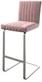 Produktbild: DELIFE Barhocker Luiga-Flex, Freischwinger flach Edelstahl Samt Rosé