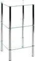 Produktbild: Regal HAKU, 2 Fächer mit jeweils bis zu 5 kg Tragkraft, B 390 x T 390 x H 770 mm, Stahl/ESG-Sicherheitsglas, chrom/transparent 665659