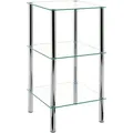 Produktbild: Haku-Möbel Badregal 90239, aus Glas / Edelstahl, mit 3 Ablagen, chrom, (B/T) 39 x 39cm
