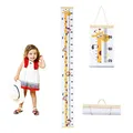 Produktbild: Surplex Messlatte Kinder Wachstum Messlatte Aufrollbare Wandbehang Höhenmesser Abnehmbare Leinwand Messleite Lineal für Baby Kinderzimmer Schlafzimmer Wanddekoration Outivity Holz Giraffe