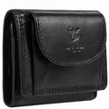 Produktbild: MATADOR Kleiner Geldbeutel Leder #GENF Mini Geldbörse Herren mit edler Geschenk Box, Elegante Herren Geldbörse Klein mit RFID Blocker, Luxus Mini Portemonnaie mit vielen Fächern in Schwarz Nappa