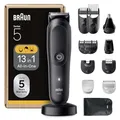 Produktbild: Braun All-in-One Series 5, 13-in-1 Multigroom, Barttrimmer, Nasenhaartrimmer, Haarschneidemaschine für Gesicht, Kopf und Körper, 120 Min Akku, 14 Längen (0.5–21 mm), Wasserdicht, AIO5565, Schwarz