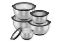 Produktbild: SILBERTHAL Rührschüssel Salatschüssel 5er Set, Edelstahl, (5-tlg), Rutschfest dank Silikonboden, mit integrierter Skala