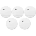 Produktbild: ABUS Rauchmelder RWM90, mit austauschbarer 5-Jahres-Batterie, 5er-Set Rauchmelder (Für Wohnräume geeignet, Weiß, 85 dB Alarmlautstärke, Deckenmontage)