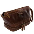 Produktbild: SID & VAIN große Kulturtasche Herren echt Leder - Waschtasche Nottingham groß - Kulturbeutel Herrentasche Leder-Waschtasche Herren braun handgefertigt