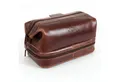 Produktbild: SID & VAIN Kulturbeutel echt Leder Kulturtasche groß braun NOTTINGHAM, Waschbeutel Echtleder für Herren, Kosmetiktasche braun-cognac