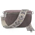 Produktbild: ARTVALL - Umhängetasche Wildleder Tasche Handtasche Velours Bauchtasche Klein mit Schultergurt Design Taschenband abnehmbar verstellbares Riemen Crossbody Bag Echt Ledertasche Damen mit Reißverschluss