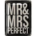 Produktbild: Blechschild MR und MRS Deko Hochzeit Stuhlschilder in Shabby Chic Metall 15x20cm