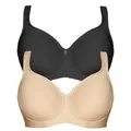 Produktbild: Viania Set: Minimizer-BH 2er Pack Minimizer Bügel BH Basic (Spar-Set, 2-tlg) nahtlos bunt|schwarz 95F