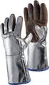 Produktbild: Hitzesch.handsch.5-Finger Universal braun/silber Spaltled.alumin.Preox-Aramid
