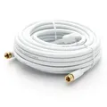 Produktbild: PremiumX 20m BASIC-LINE SAT TV Antennenkabel F-Anschlusskabel Koaxial-Kabel mit Mantelstromfilter HDTV 4K - Weiß