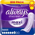 Produktbild: Always Discreet Inkontinenz-Einlagen Maxi 7 Saugstärke Blasenschwäche 20 Stück