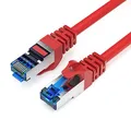 Produktbild: JAMEGA - 2m CAT 7 Netzwerkkabel Gigabit Ethernet LAN Kabel in rot | 10000 Mbit s | Patchkabel Cat.7 Rohkabel S FTP PIMF Schirmung mit RJ45 Stecker | Switch Router Modem Access Point